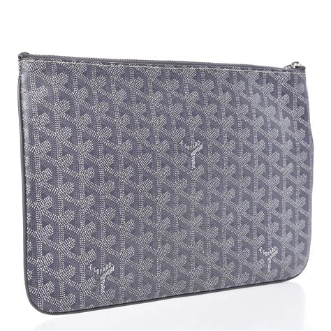 pochette ordi goyard|GOYARD Goyardine Senat Pochette MM Grey .